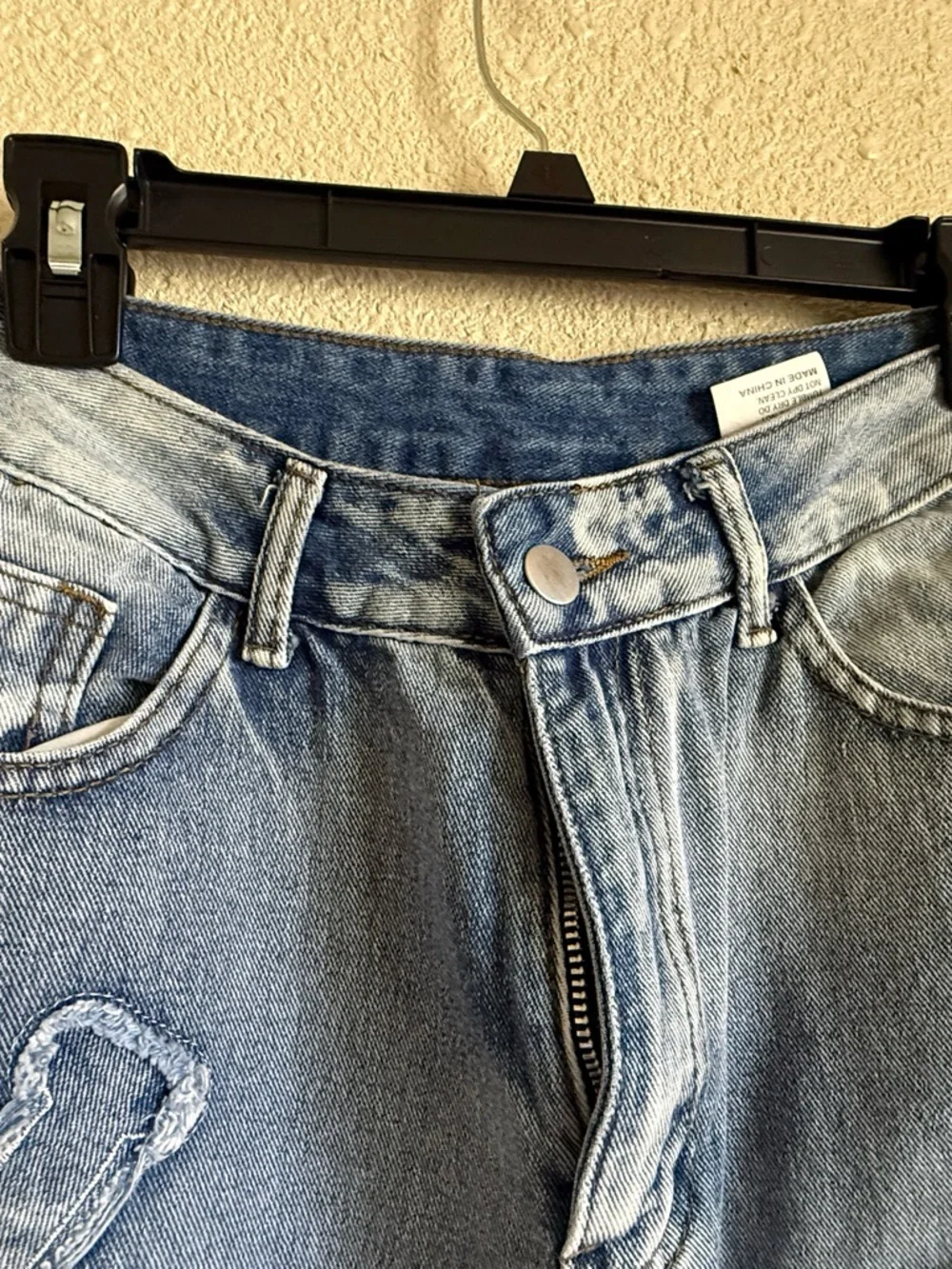 Light Blue Embroidered Patchwork Jeans - Women